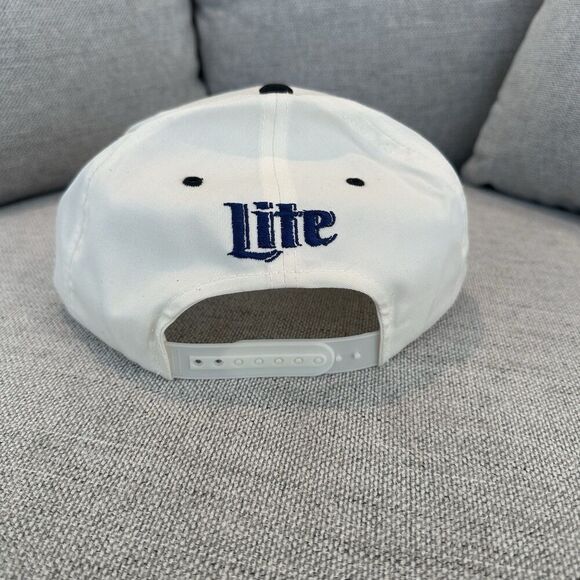 Vintage 90 s Kick10 Chicago Bulls Miller Lite Snapback Hat White Team Issued - Picture 4 of 8